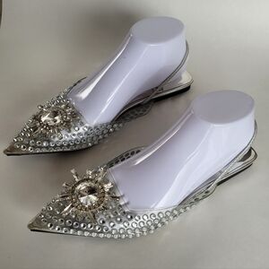 Jeffrey Campbell Silver Embellished Sandals